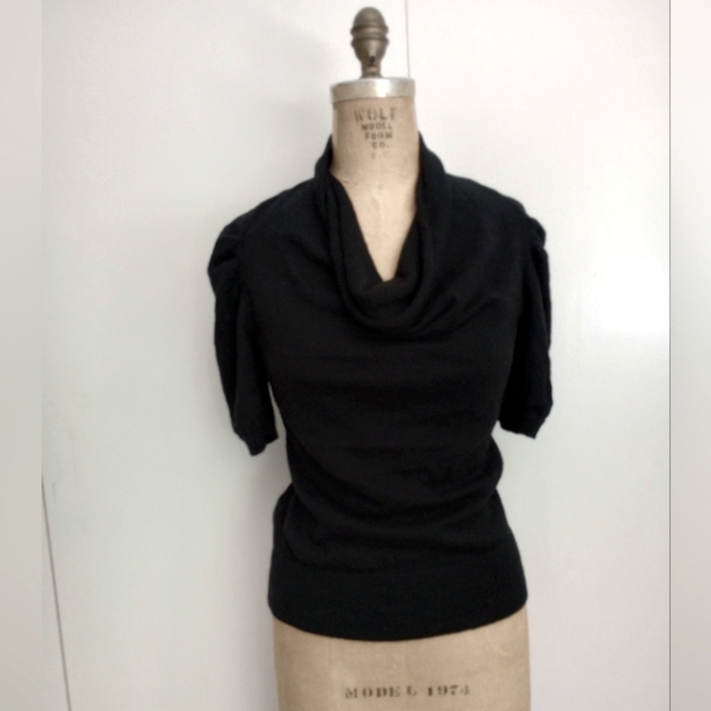 BLACK COWL NECK SWEATER